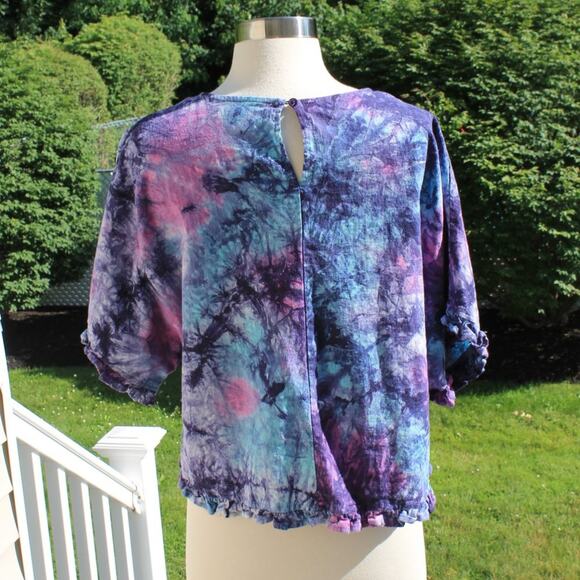 C&C California Tie Dye Short Sleeve Shirt Linen Size Large - Picture 12 of 15